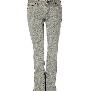 FREE PEOPLE PAISLEY PRINT ZIPPER ANKLE JEANS PANTS